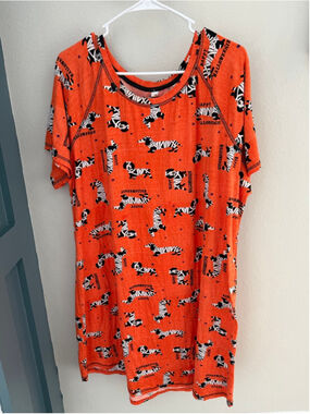 Celebrate! Orange Halloween Dachshund Pajama Dress 2X